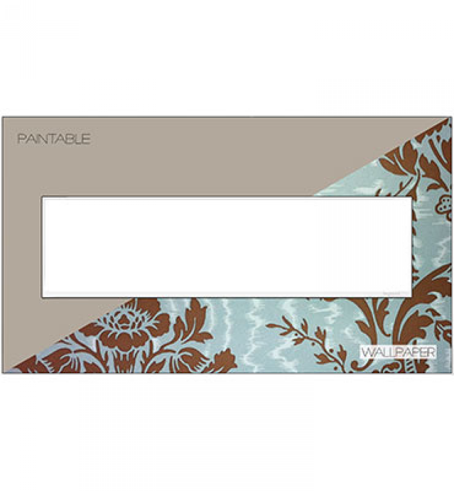 adorne Custom Four-Gang Screwless Wall Plate, White Trim