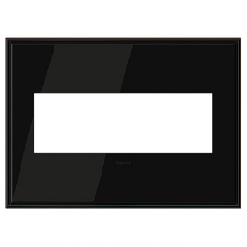 adorne Black Nickel Three-Gang Screwless Wall Plate
