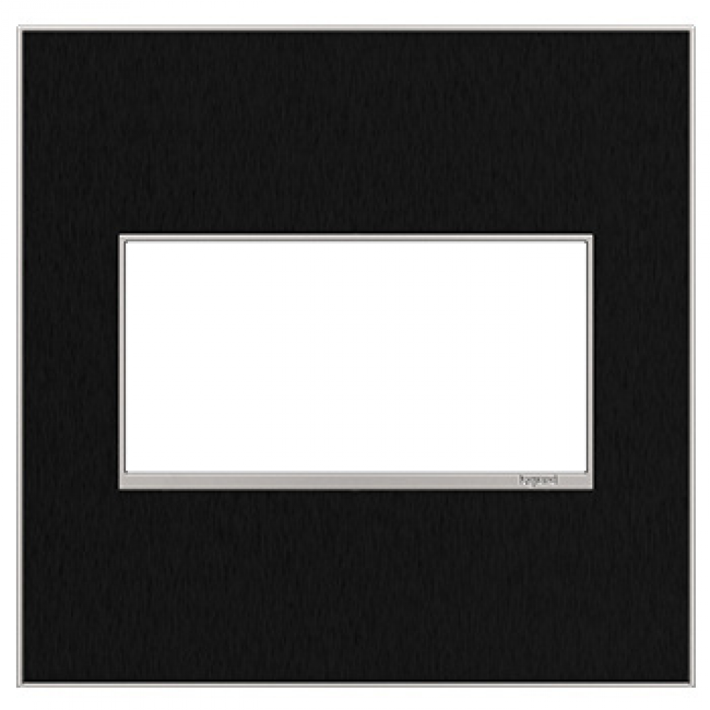 adorne Black Stainless Two-Gang Screwless Wall Plate