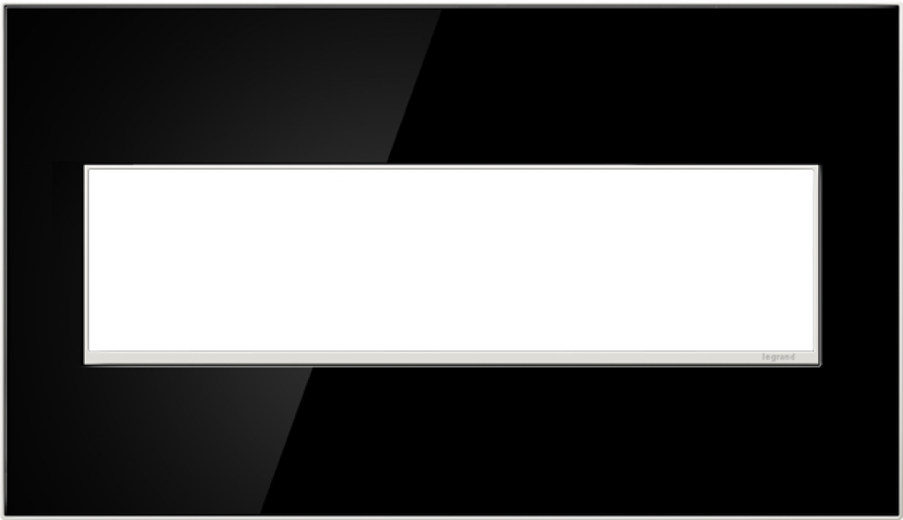 adorne Black Stainless Four-Gang Screwless Wall Plate