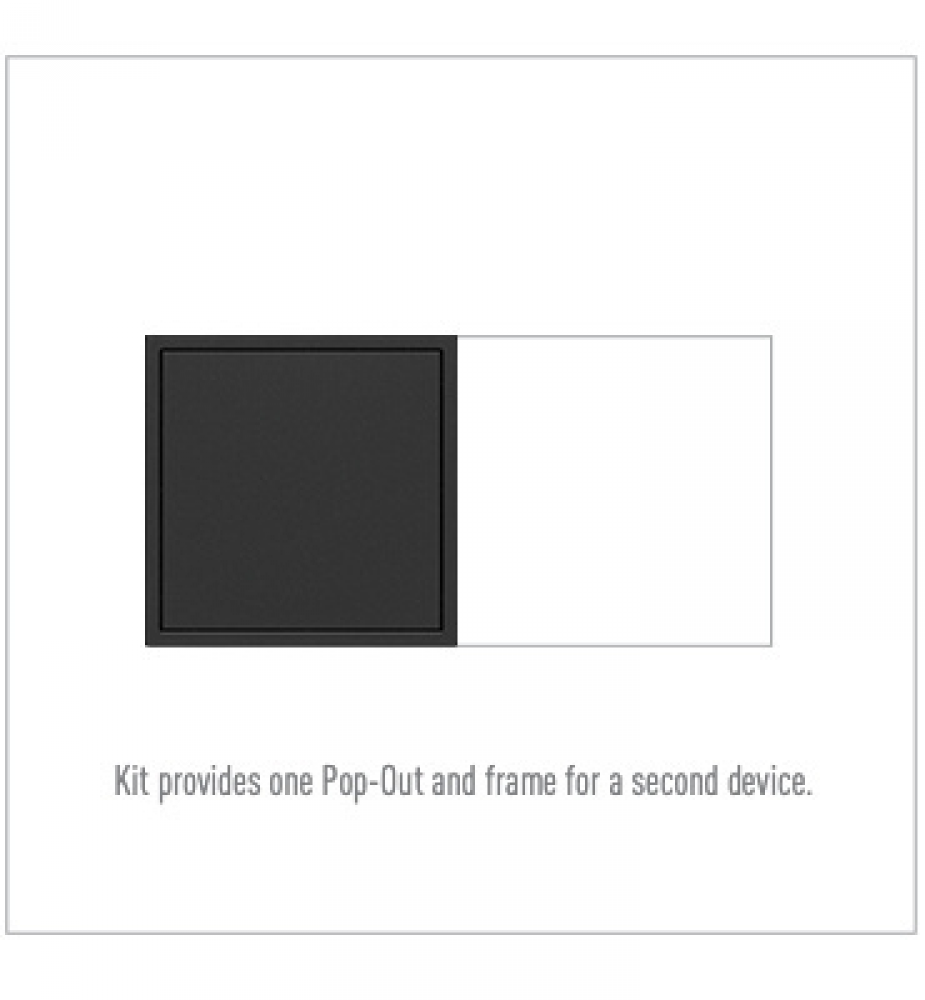 adorne 15A Two-Gang Pop-Out Outlet, Graphite