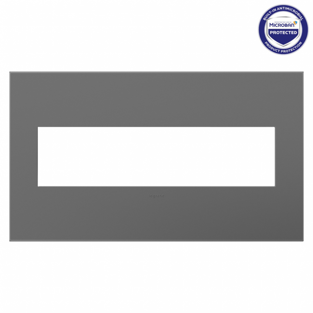 adorne Magnesium Four-Gang Screwless Wall Plate with Microban