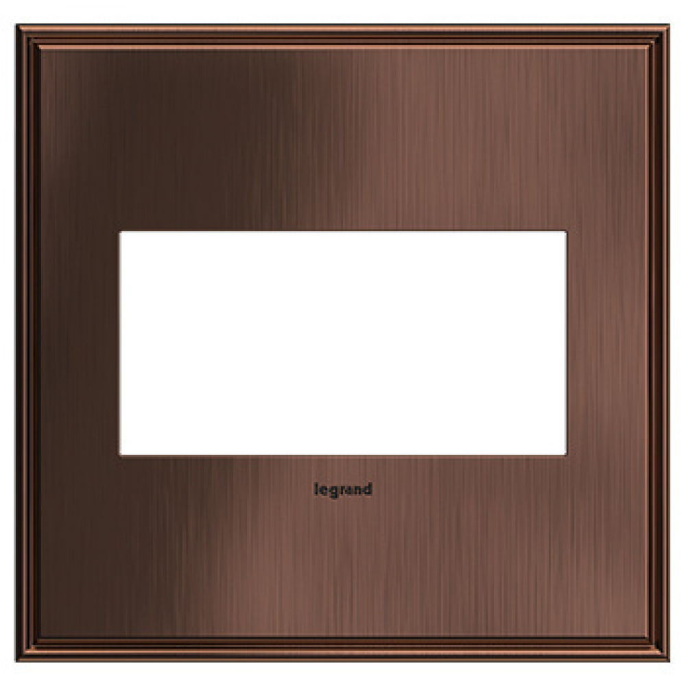 adorne Matte Antique Copper Two-Gang Screwless Wall Plate