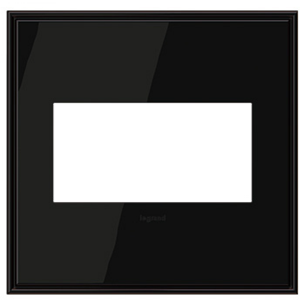 adorne Black Nickel Two-Gang Screwless Wall Plate