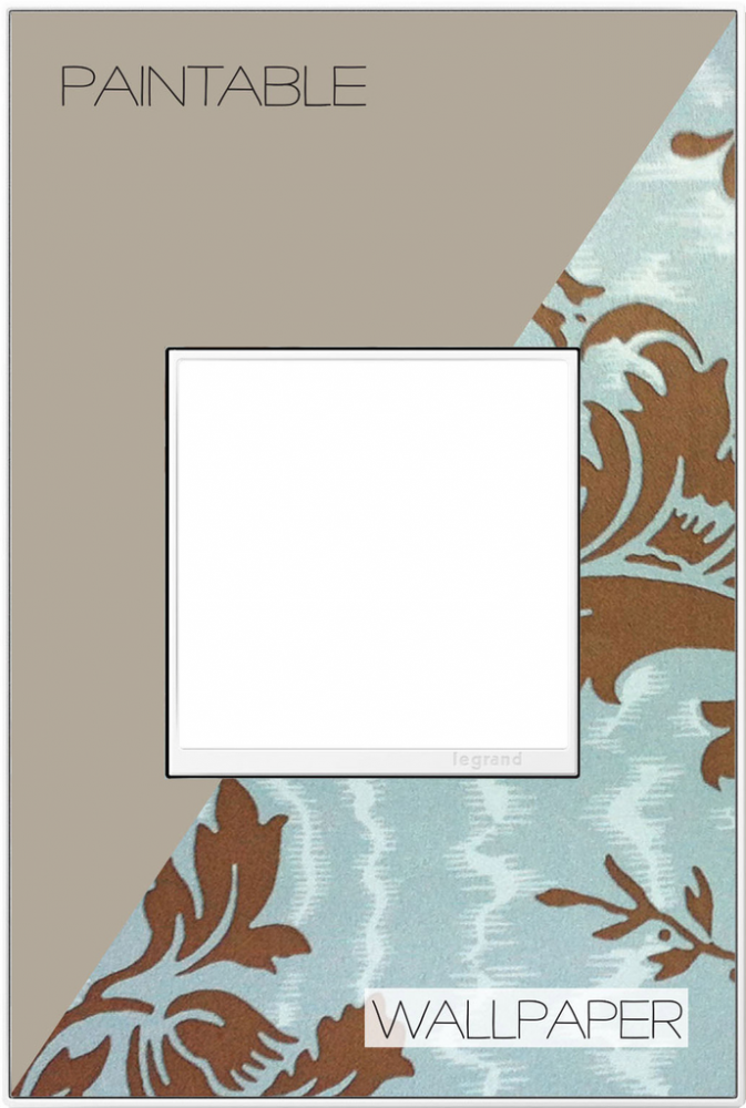 adorne Custom One-Gang Screwless Wall Plate, White Trim