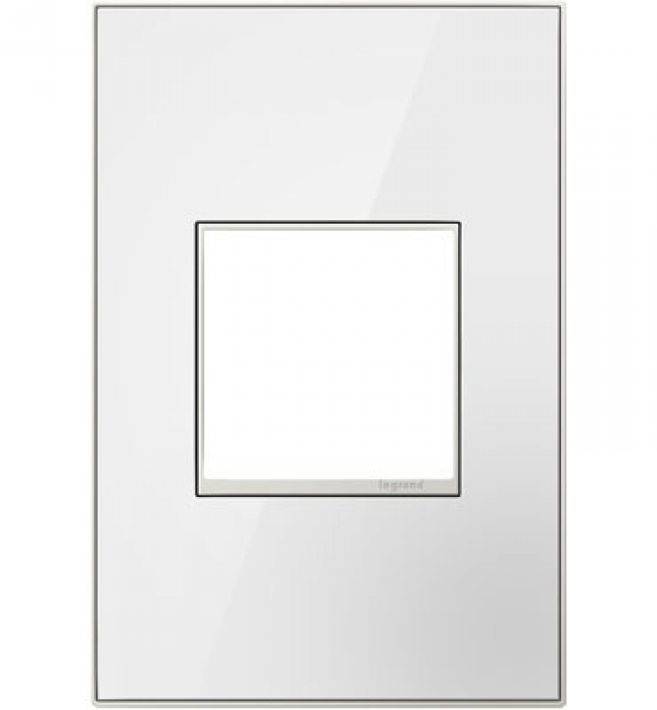 adorne Mirror White One-Gang Screwless Wall Plate