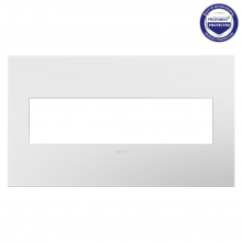 Legrand AWP4GPW4 - adorne Matte White Four-Gang Screwless Wall Plate with Microban