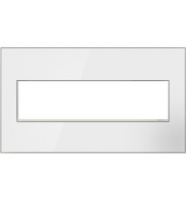 Legrand AWM4GMWW4 - adorne Mirror White-on-White Four-Gang Screwless Wall Plate