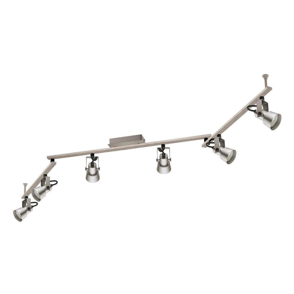 6 LT Track Light w/ Brushed Nickel Finish & Brushed Nickel Adjustable Lamp Heads