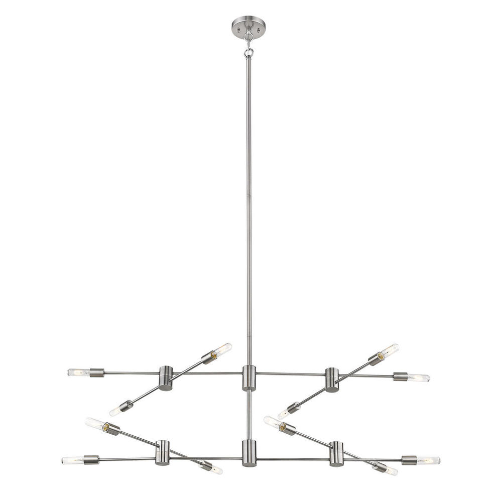 12 LT Open Bulb Pendant w/ Polished Nickel Finish & Semi-Adjustable Arms