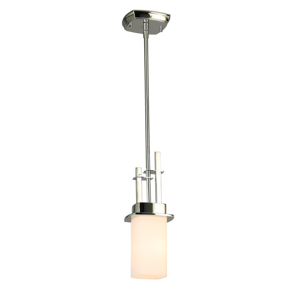 1 LT Mini Pendant w/ Chrome Finish & Frosted Opal Glass Shades