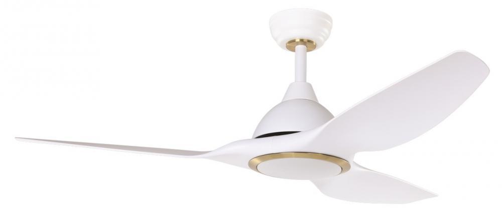 52" NAPLES LED C/FAN, WH/SAT.BRASS