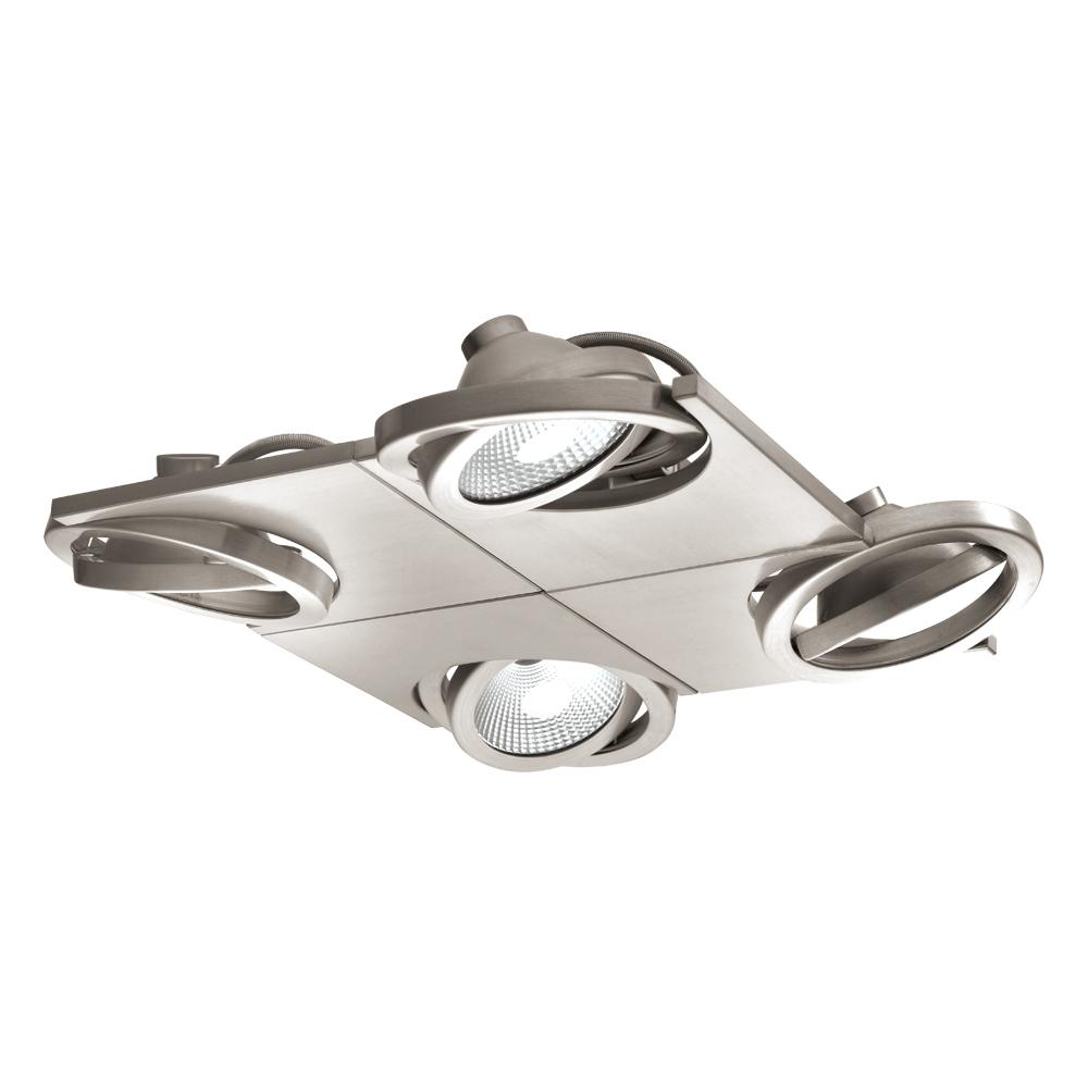 4 LT LED Ceiling Track Light w/ Matte Nickel Finish & Adjustable Lamp Heads