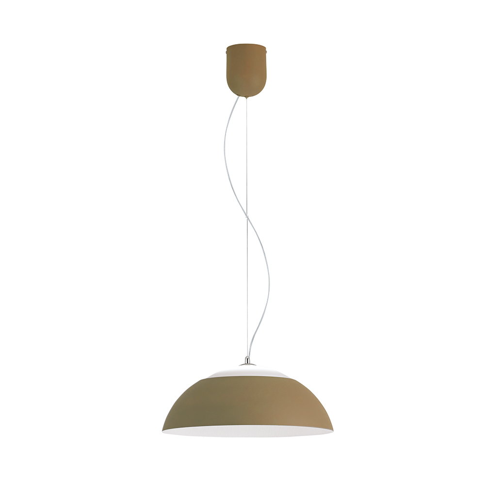 1 LT LED Pendant w/ Taupe Finish & Taupe Outer Finish &  White Interior Finish Metal Shade