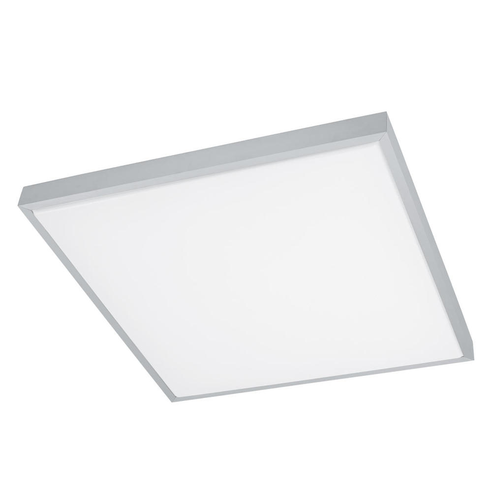 1 LT Integrated LED Ceiling Light w/ Brushed Aluminum Finish & White Plastic Shade