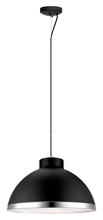 Eglo 200259A - 2 LT Pendant w/ Black Finish & Black w/ Chrome Trim Metal Shade & Clear Acrylic Diffuser