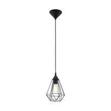 Eglo 203523A - 1 LT Light Pendant w/ Matte Black Finish & Geomteric Metal Shade
