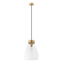 Eglo 204099A - 1 LT Pendant w/ Brushed Gold Finish & Clear Glass Shade