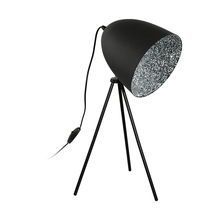 Eglo 39498A - 1 LT Table Lamp w/ Black w/ Chrome Accent & Black w/ Crystal Sand Interior Metal Shade