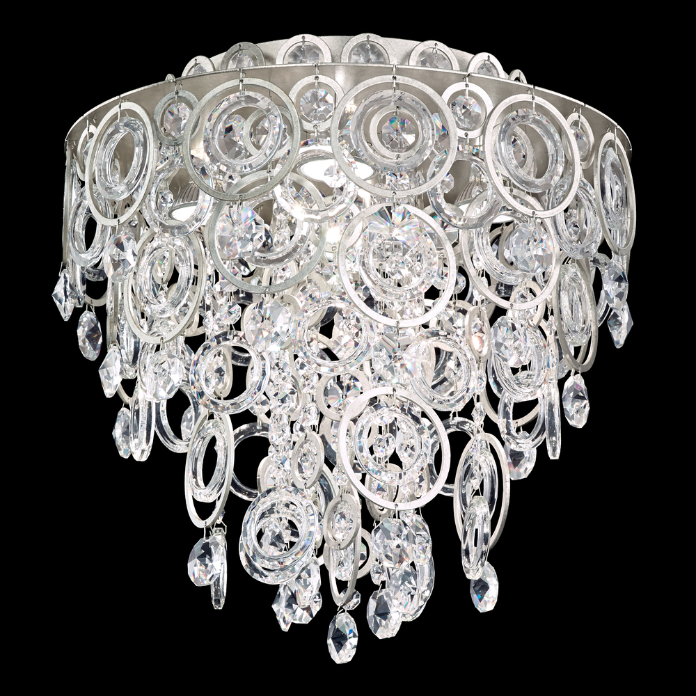 Circulus 4 Light 120V Flush Mount in Polished Stainless Steel with Optic Crystal