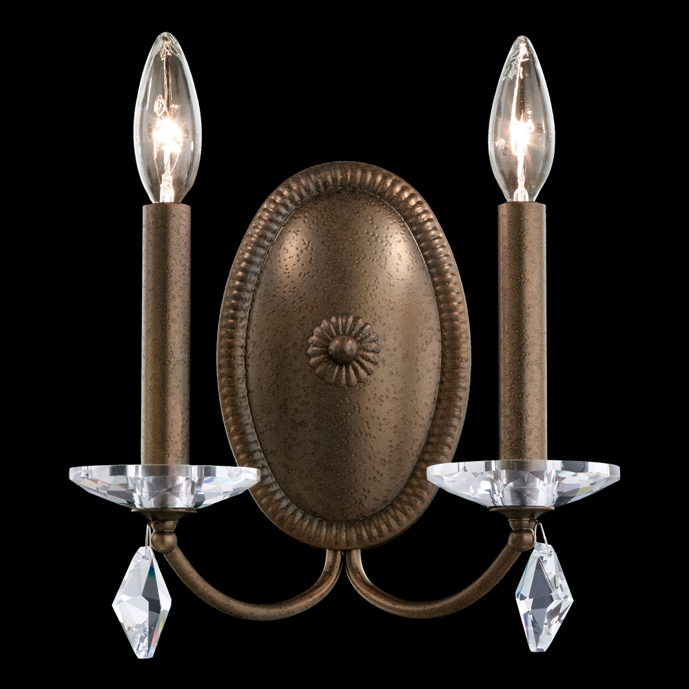 Modique 2 Light 120V Wall Sconce in Heirloom Bronze with Heritage Handcut Crystal