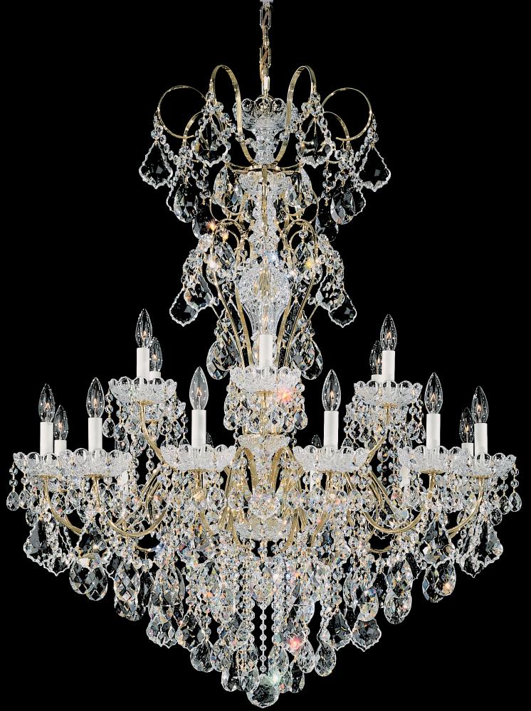 New Orleans 18 Light 120V Chandelier in French Gold with Clear Crystals from Swarovski