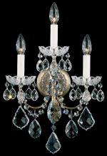 Schonbek 1870 3652-40H - New Orleans 3 Light 120V Wall Sconce in Polished Silver with Heritage Handcut Crystal