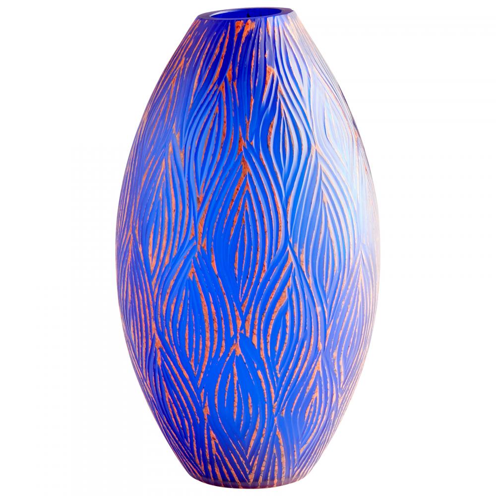 Fused Groove Vase | Blue-SM