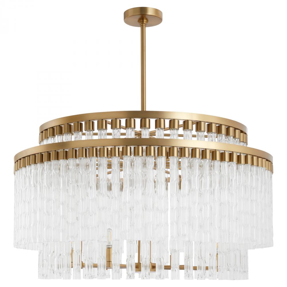 Nobel 12 Light Chandelier | Aged Brass