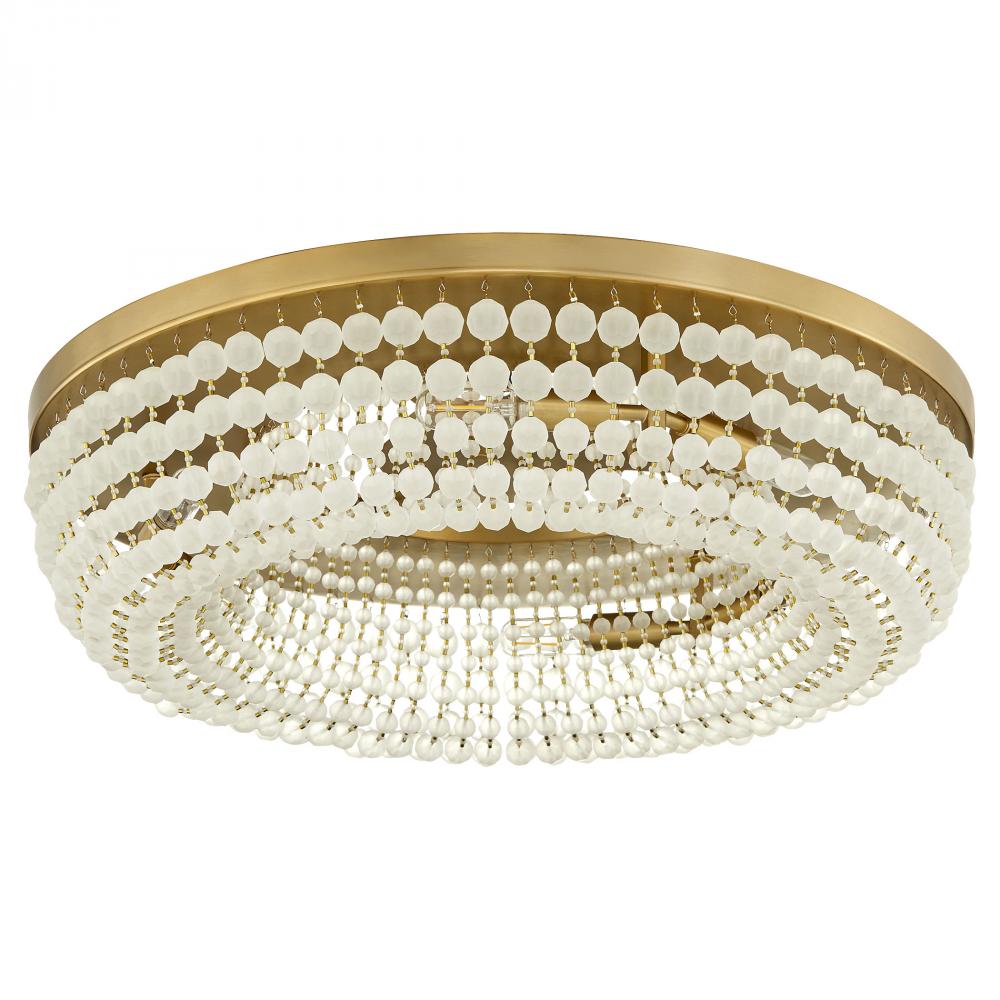 Ophelia 6 Light Flush Mount | Aged Brass