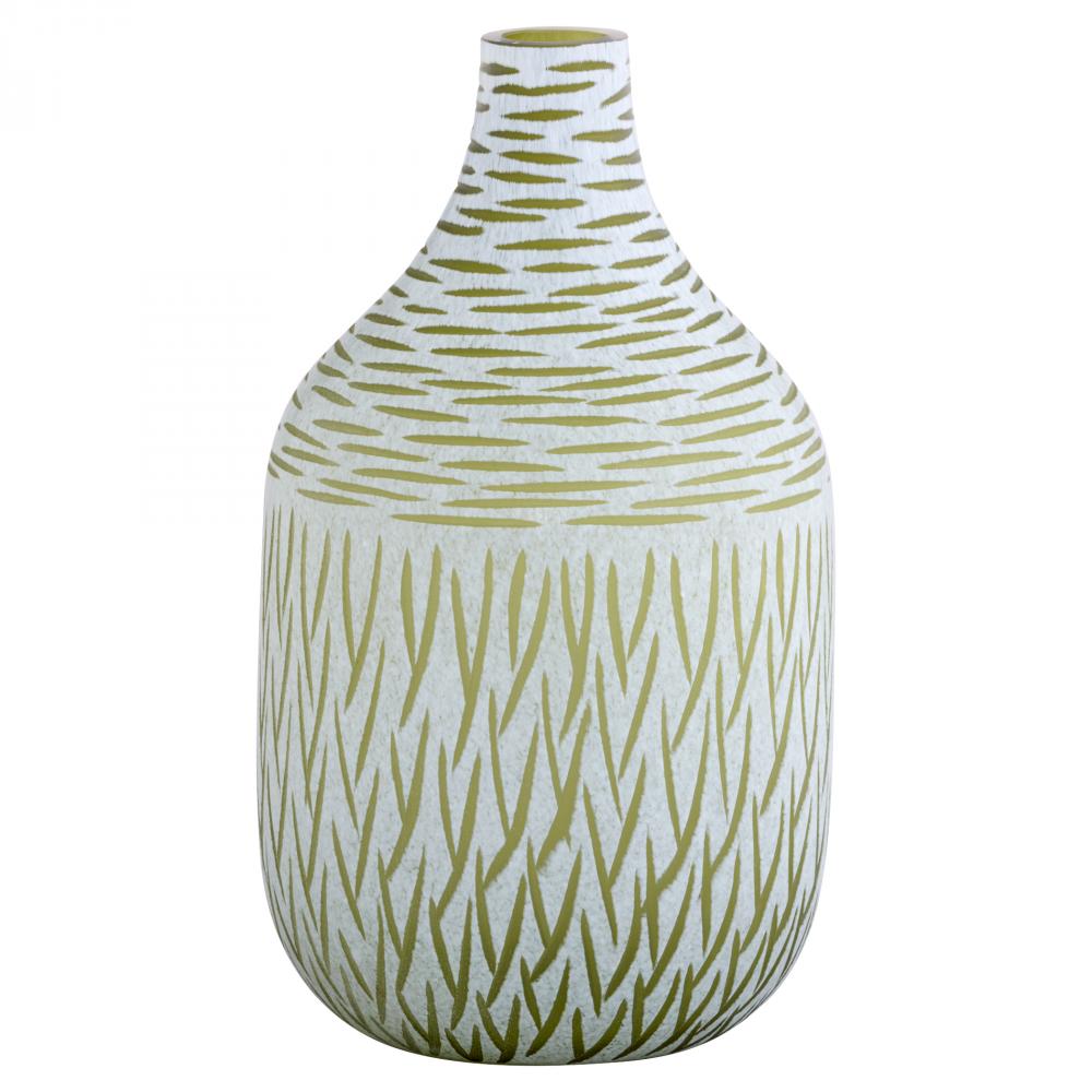 Signo Vase | Green | White | Medium