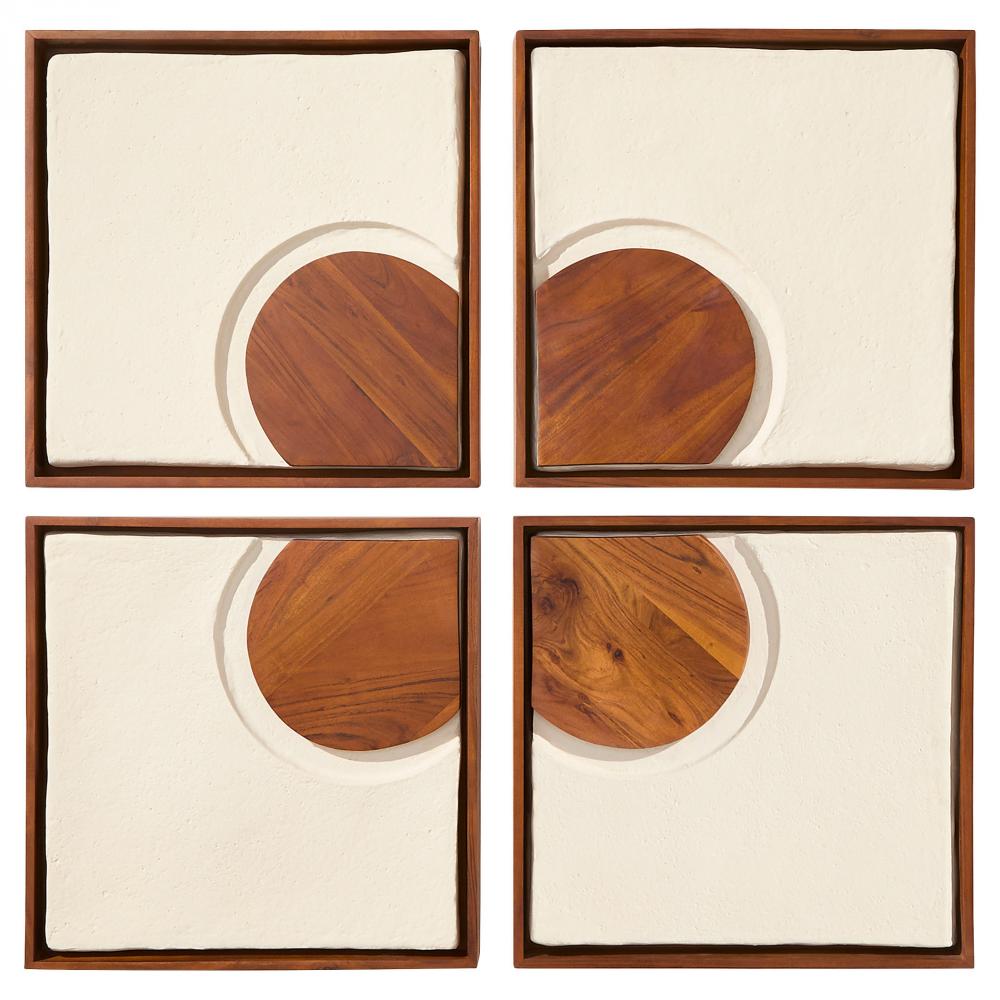 Rhys Decorative Panels | Off-White | Walnut | Set of 4