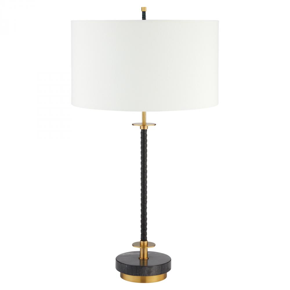 Santiago Table Lamp | Black | Brass | White