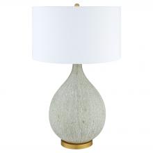 Cyan Designs 12234 - Ambella Table Lamp | Textured Matte White | Antique Brass | White