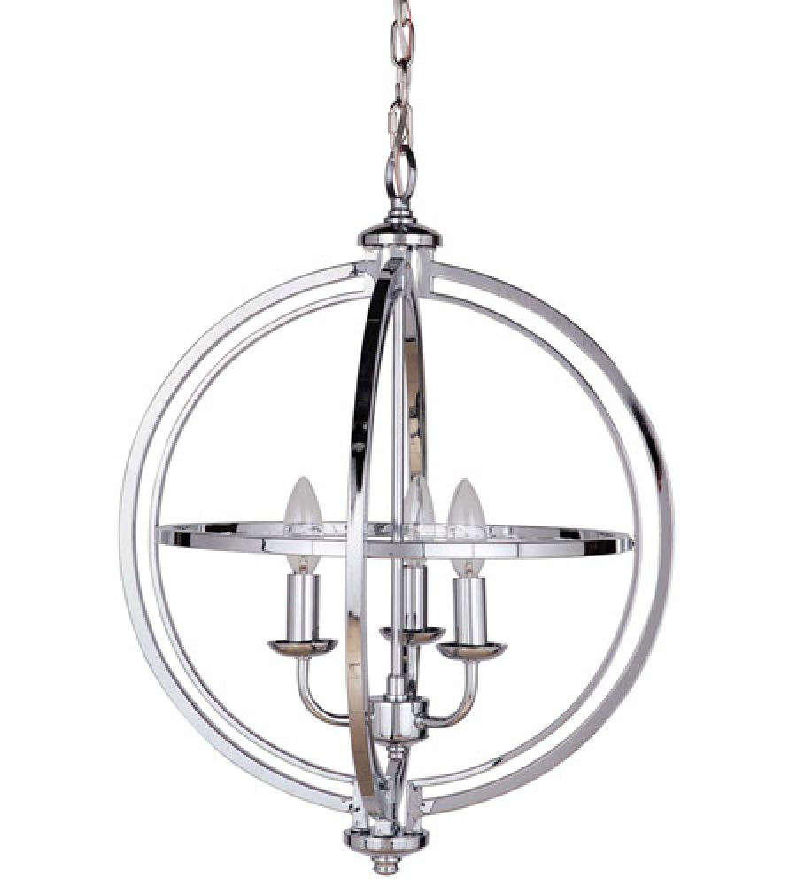 Berkeley 3 Light Foyer in Chrome