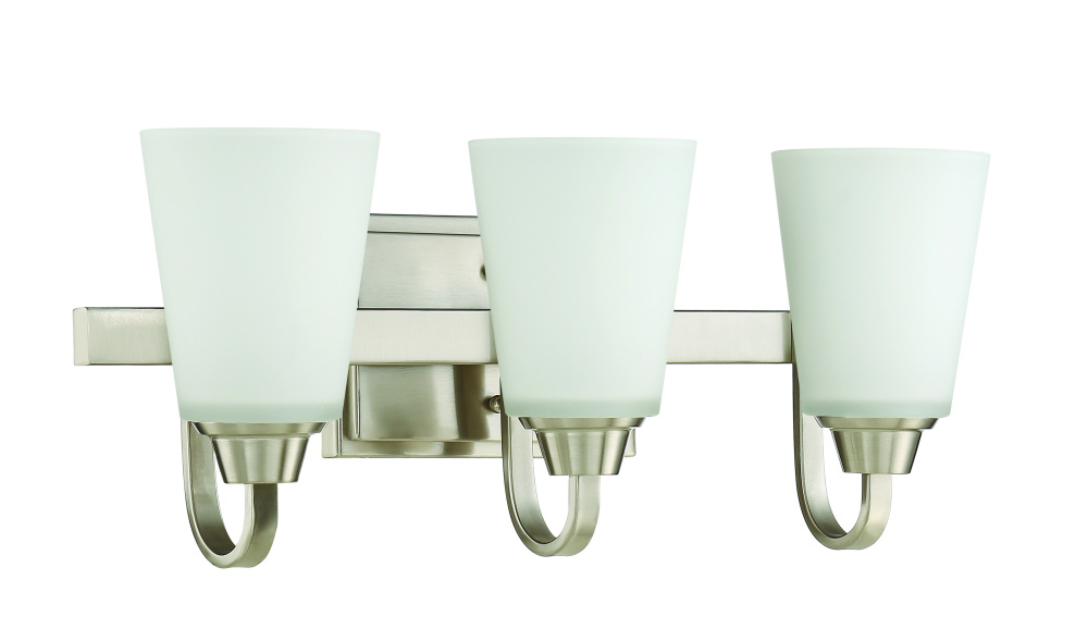 Grace 3 Light Vanity in Brushed Polished Nickel