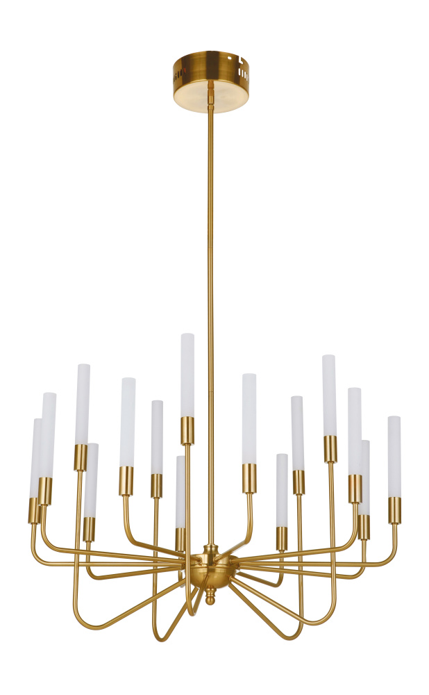 Valdi 15 Light LED Chandelier in Satin Brass