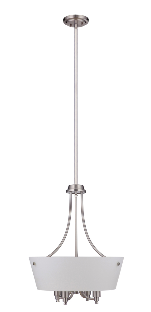 Tyler 4 Light Foyer in Brushed Polished Nickel (White Glass)