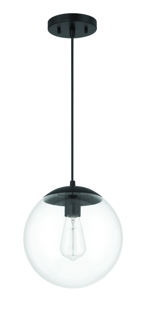 Gaze 10" 1 Light Pendant in Flat Black