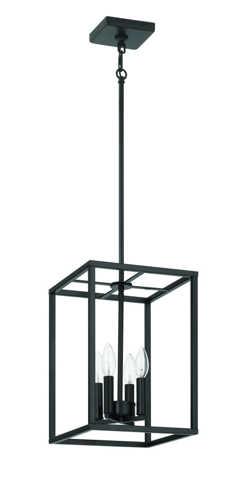 Signature Foyer 4 Light 14" Foyer in Flat Black