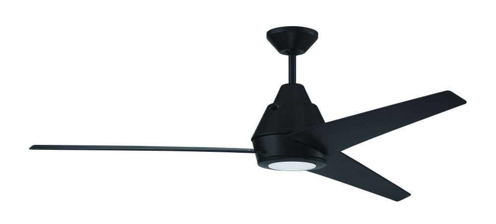 Acadian 56" 3-Blade Indoor/Outdoor (Wet) Ceiling Fan in Flat Black w/ Flat Black Blades