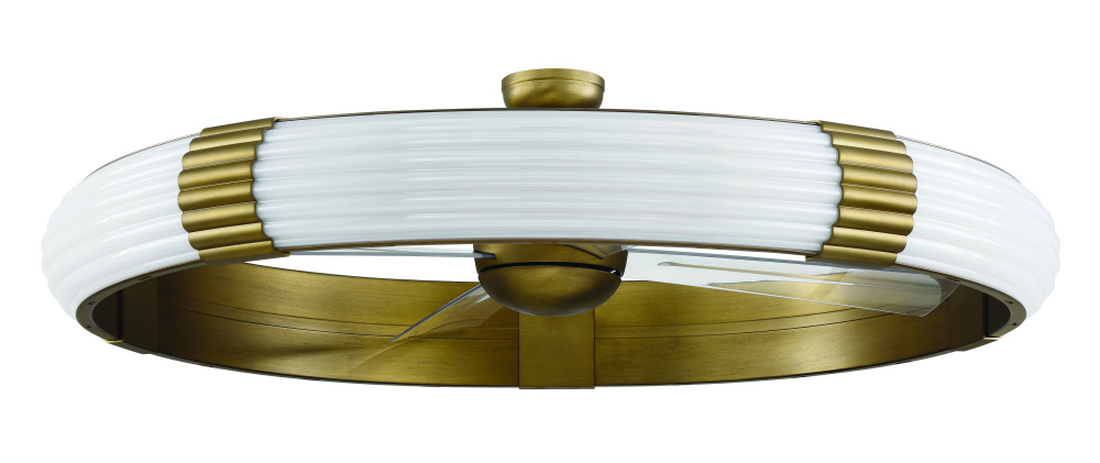 Cipriani 57" 4-Blade Ceiling Fan in Modern Bronze w/ Clear Acrylic Blades; Integrated Light Kit