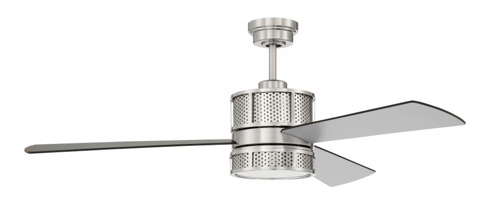 Morrison 52" 3-Blade Ceiling Fan in Brushed Polished Nickel w/ Brushed Nickel/Flat Black Blades