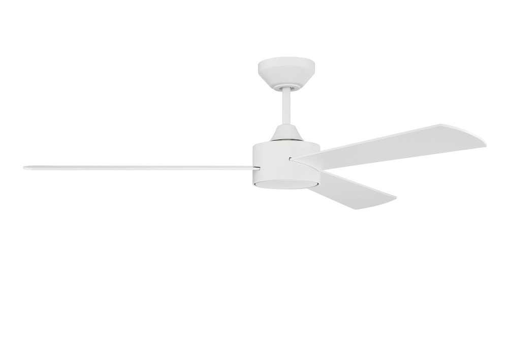 Provision 52" 3-Blade Indoor/Outdoor (Damp) Ceiling Fan in Matte White w/ White Blades
