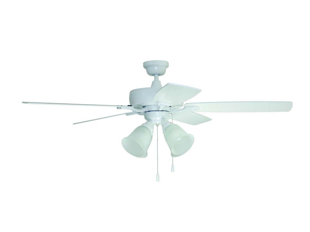Twist N Click 52" 5-Blade Ceiling Fan in White w/ White/Washed Oak Blades (4-Light)
