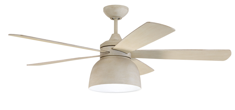 Ventura 52" 5-Blade Indoor/Outdoor (Damp) Ceiling Fan in Cottage White w/ Cottage White/Dark