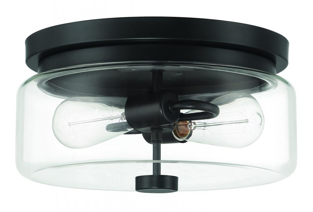Bennet 2 Light Outdoor Flushmount in Midnight