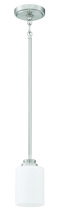Craftmade 50591-BNK-WG - Bolden 1 Light Mini Pendant in Brushed Polished Nickel (White Glass)