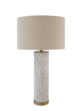 Craftmade 86248 - 1 Light Metal/Concrete Base Table Lamp in White Terrazo/Antique Brass