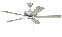 Craftmade ECF52BNK5-DWWLN - Eos 52" 5-Blade Ceiling Fan in Brushed Polished Nickel w/ Driftwood/Walnut Blades